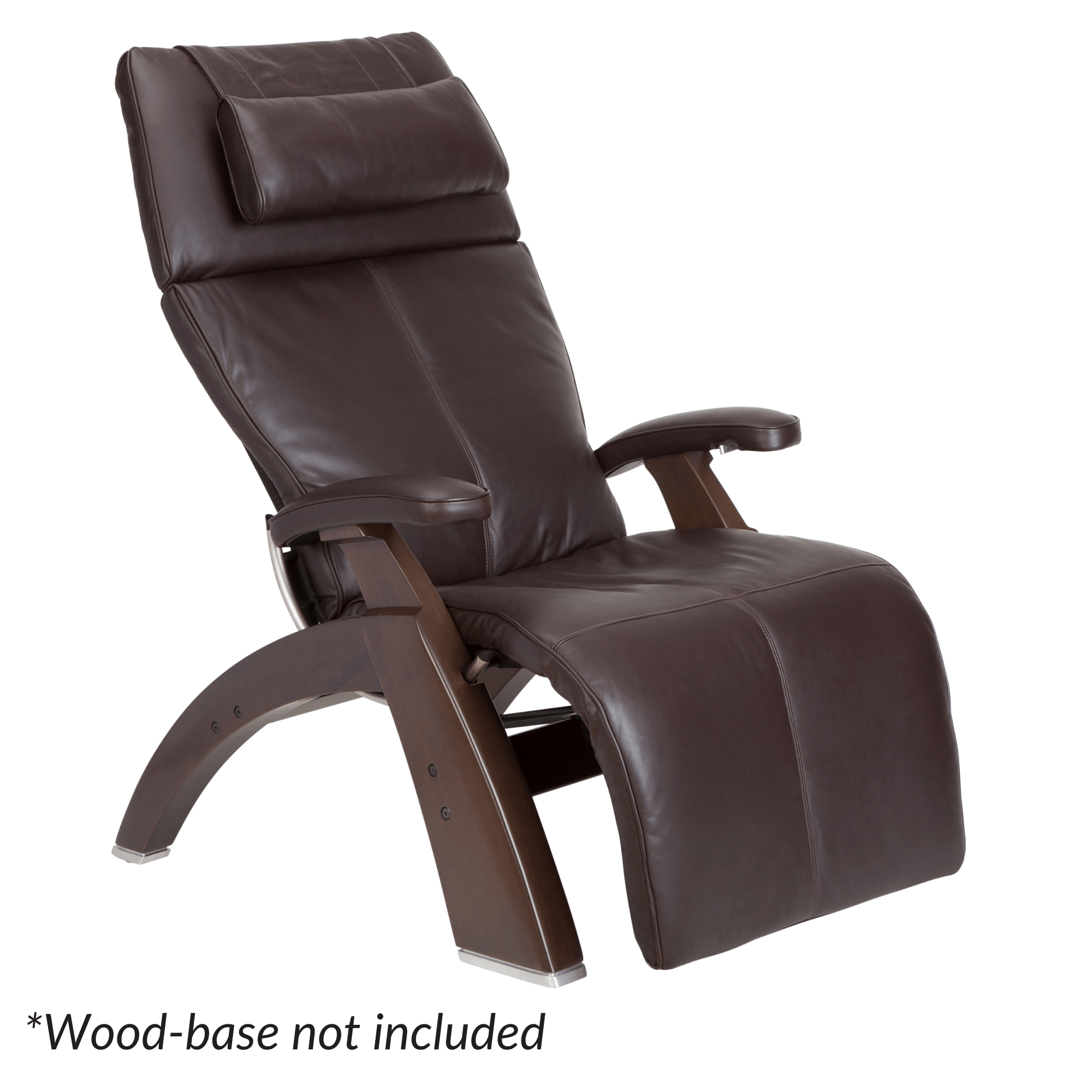 Brown leather recliner chair on a white background